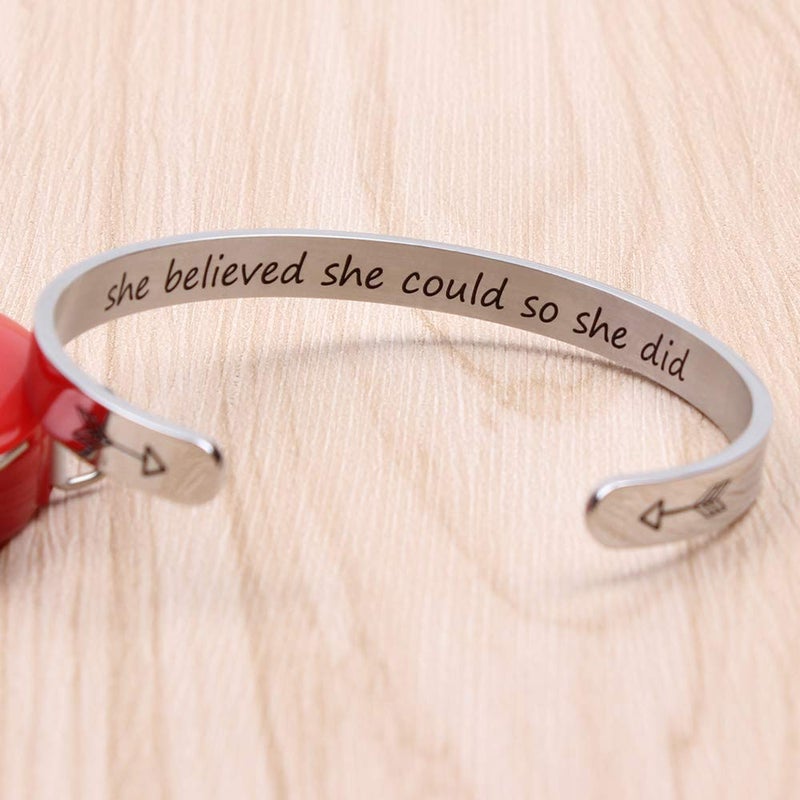 Btysun Inspirational Bracelets for Women, Mothers Day Gifts Nurses Gifts for Women Motivational Bracelets for Her Sister Friend Cuff Bangle Friendship Mantra Jewelry - Image 4